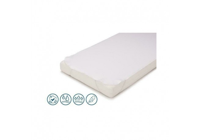 Petite&Mars - Protectie impermeabila Pentru saltele de 120x60 Cu benzi elastice Alb