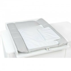 Saltea de infasat YappyNatureGrey cu doua cearceafuri impermeabile YappyKids 73x55 cm Gri
