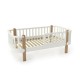 Patut junior cu bariera de protectie YappyEtude din lemn de fag YappyKids 160x80 cm Alb