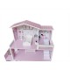 Casuta de papusi din lemn Dimensiune mare 70 x 24 x 70 cm Construita pe 3 niveluri cu 3 camere Accesorizata cu mobilier Free2Pla
