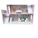 Casuta de papusi din lemn Dimensiune mare 70 x 24 x 70 cm Construita pe 3 niveluri cu 3 camere Accesorizata cu mobilier Free2Pla