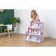 Casuta de papusi din lemn Dimensiune mare 70 x 24 x 70 cm Construita pe 3 niveluri cu 3 camere Accesorizata cu mobilier Free2Pla