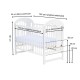 Qmini - Patut din lemn Julia II Elefantel 120x60 cm Cu laterala culisanta Din lemn de pin Stabil si rezistent Inaltime saltea re