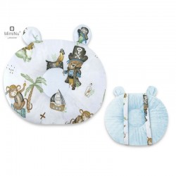 MimiNu - Perna bebelusi Ursulet Multifunctionala Cu doua fete Tesatura pufoasa minky si bumbac Materiale certificate Oeko Tex St