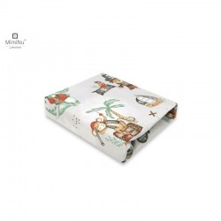 MimiNu - Cearceaf cu elastic pentru patut 120X60 cm Din bumbac certificat Oeko Tex Standard 100 Design Pirates Natural