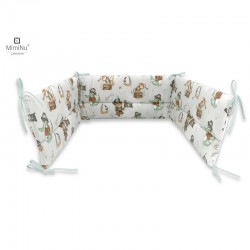MimiNu - Aparatoare pentru patut 120x60 cm Din bumbac certificat Oeko Tex Standard 100 Cu inaltimea de 30 cm Cu panglici Design 