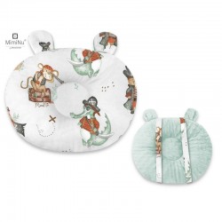 MimiNu - Perna bebelusi Ursulet Multifunctionala Cu doua fete Tesatura pufoasa minky si bumbac Materiale certificate Oeko Tex St