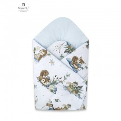 MimiNu - Paturica de infasat cu doua fete Cu multiple utilizari Cu inchidere arici velcro Dimensiune 75x75 cm Din bumbac certifi