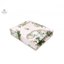 MimiNu - Cearceaf cu elastic pentru patut 120X60 cm Din bumbac certificat Oeko Tex Standard 100 Design Baby Animals Natural