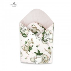 MimiNu - Paturica de infasat cu doua fete Cu multiple utilizari Cu inchidere arici velcro Dimensiune 75x75 cm Din bumbac certifi