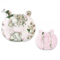 MimiNu - Perna bebelusi Ursulet Multifunctionala Cu doua fete Tesatura pufoasa minky si bumbac Materiale certificate Oeko Tex St