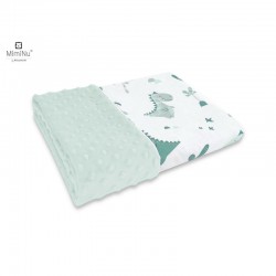 MimiNu - Paturica pufoasa cu doua fete Dimensiune 75x100 cm Din tesatura Minky si bumbac Materiale certificate Oeko Tex Standard