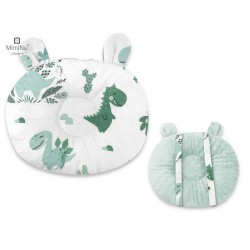 MimiNu - Perna bebelusi Ursulet Multifunctionala Cu doua fete Tesatura pufoasa minky si bumbac Materiale certificate Oeko Tex St
