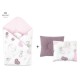 MimiNu - Set paturica de infasat cu doua fete Dimensiune 75x75 cm + Perna bebelusi profilata Cu doua fete Cu functie anti-soc Di