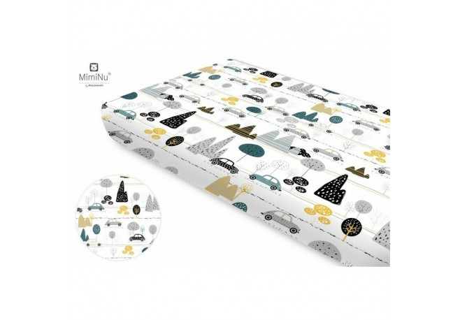MimiNu - Cearceaf cu elastic Din bumbac certificat Oeko Tex Standard 100 Pentru pat 160x80 cm Childrens Journey Grey