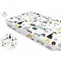 MimiNu - Cearceaf cu elastic Din bumbac certificat Oeko Tex Standard 100 Pentru pat 160x80 cm Childrens Journey Grey