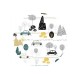 MimiNu - Cearceaf cu elastic Din bumbac certificat Oeko Tex Standard 100 Pentru pat 160x80 cm Childrens Journey Grey