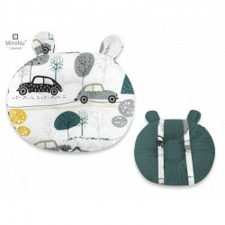 MimiNu - Perna bebelusi Ursulet Multifunctionala Cu doua fete Tesatura pufoasa minky si bumbac Materiale certificate Oeko Tex St