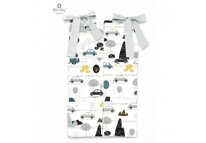MimiNu - Organizator pentru patut Din bumbac certificat Oeko Tex Standard 100 Cu 6 compartimente Cu doua panglici 70x40 cm Child