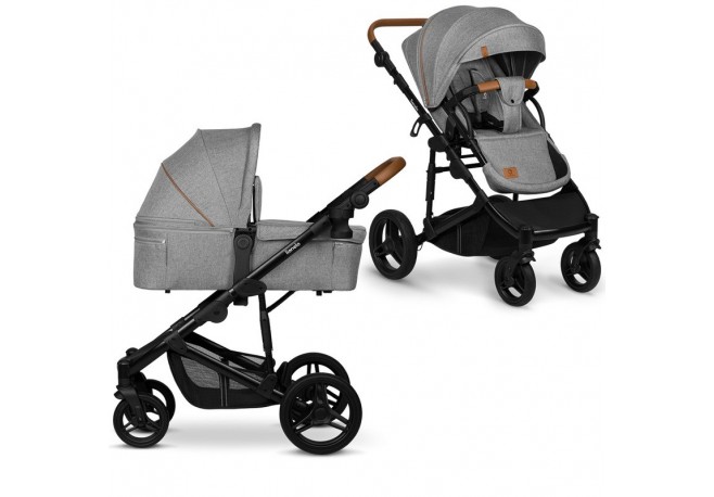 Lionelo - Carucior 2 in 1 Mari Tour Transformabil Cu landou cu salteluta moale Reversibil Maner ajustabil Plasa de tantari Husa 
