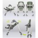 Lionelo - Scaun de masa si balansoar 2 in 1 Laurice Transformabil Multifunctional Inaltime si spatar reglabile Cu melodii de lea