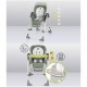Lionelo - Scaun de masa si balansoar 2 in 1 Laurice Transformabil Multifunctional Inaltime si spatar reglabile Cu melodii de lea