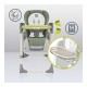 Lionelo - Scaun de masa si balansoar 2 in 1 Laurice Transformabil Multifunctional Inaltime si spatar reglabile Cu melodii de lea