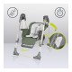 Lionelo - Scaun de masa si balansoar 2 in 1 Laurice Transformabil Multifunctional Inaltime si spatar reglabile Cu melodii de lea