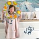 Qmini - Poncho baie Cu gluga buzunar si urechi Materiale certificate Oeko Tex Standard 100 1 - 4 ani Beige