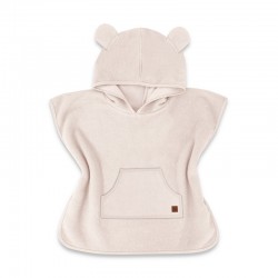 Qmini - Poncho baie Cu gluga buzunar si urechi Materiale certificate Oeko Tex Standard 100 1 - 4 ani Beige Pink