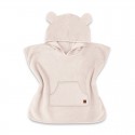 Qmini - Poncho baie Cu gluga buzunar si urechi Materiale certificate Oeko Tex Standard 100 1 - 4 ani Beige Pink