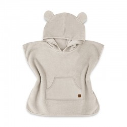 Qmini - Poncho baie Cu gluga buzunar si urechi Materiale certificate Oeko Tex Standard 100 4 - 7 ani Beige