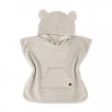 Qmini - Poncho baie Cu gluga buzunar si urechi Materiale certificate Oeko Tex Standard 100 4 - 7 ani Beige