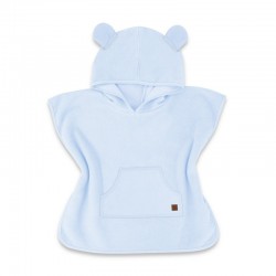 Qmini - Poncho baie Cu gluga buzunar si urechi Materiale certificate Oeko Tex Standard 100 4 - 7 ani Blue