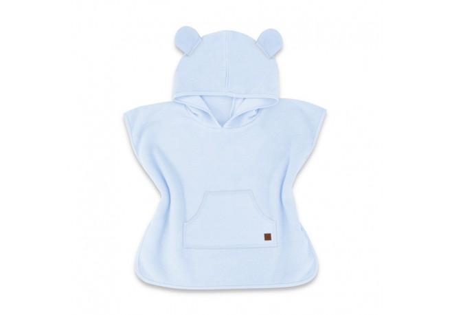Qmini - Poncho baie Cu gluga buzunar si urechi Materiale certificate Oeko Tex Standard 100 4 - 7 ani Blue