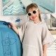 Qmini - Poncho baie Cu gluga buzunar si urechi Materiale certificate Oeko Tex Standard 100 4 - 7 ani Blue