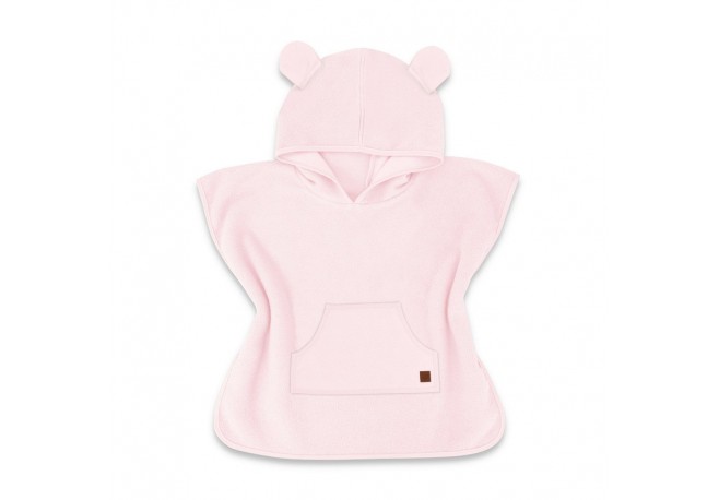 Qmini - Poncho baie Cu gluga buzunar si urechi Materiale certificate Oeko Tex Standard 100 4 - 7 ani Pink