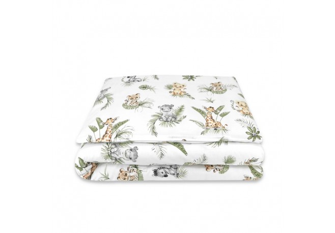 Qmini - Lenjerie junior cu 2 piese Din bumbac certificat Oeko Tex Standard 100 140 x 200 cm Safari