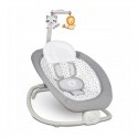 Lionelo - Fotoliu balansoar cu vibratii Pascal Scandi Cu 12 melodii linistitoare Pliabil 80x49 cm Gri Deschis