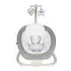 Lionelo - Fotoliu balansoar cu vibratii Pascal Scandi Cu 12 melodii linistitoare Pliabil 80x49 cm Gri Deschis