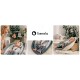 Lionelo - Fotoliu balansoar cu vibratii Pascal Scandi Cu 12 melodii linistitoare Pliabil 80x49 cm Gri Deschis