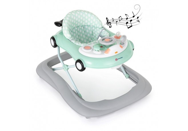 Petite&Mars - Premergator muzical cu panou interactiv si lumini Cabrio Inaltime reglabila pe 3 pozitii 6 luni+ Verde