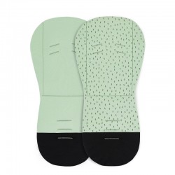 Petite&Mars - Salteluta pentru carucior din spuma cu memorie 86 x 42 cm Reversibila Universala Din bumbac Design copacei Verde