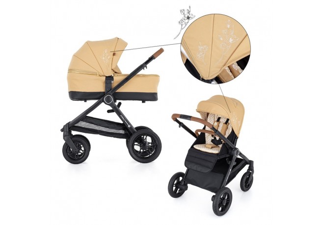 Petite&Mars - Carucior 2 in 1 Trails Heritage Bee Editie limitata Cu protectie de picioare si salteluta suplimentara De la naste