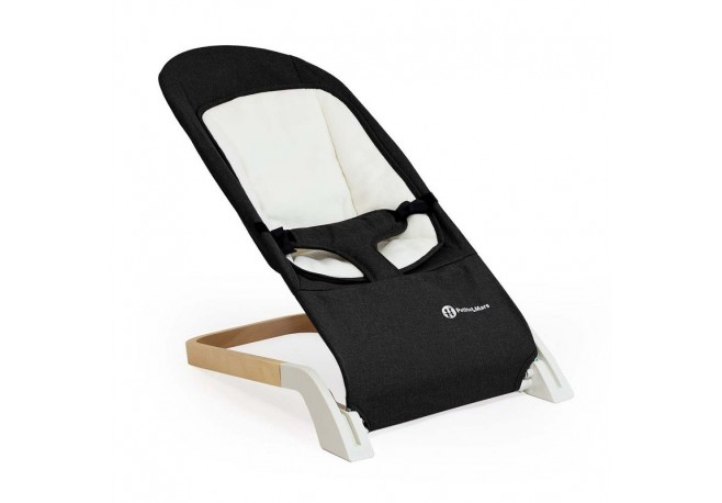 Petite&Mars - Sezlong balansoar Calmy Cu centura in 3 puncte De la nastere pana la 9 kg Negru
