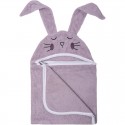 Prosop mare de baie cu urechi Bunny Bubaba 6 - 36 luni Dimensiune mare 110 x 75 cm Lilac