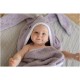 Prosop mare de baie cu urechi Bunny Bubaba 6 - 36 luni Dimensiune mare 110 x 75 cm Lilac