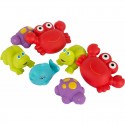 Set 7 animalute de baie Fara gauri Cu gentuta pentru transport Fara BPA Floating Sea Friends Playgro New Blue