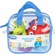 Set 7 animalute de baie Fara gauri Cu gentuta pentru transport Fara BPA Floating Sea Friends Playgro New Blue