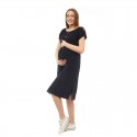 Qmini - Rochie pentru gravide si pentru alaptare L/XL Din in si poliester Confortabila si lejera Black
